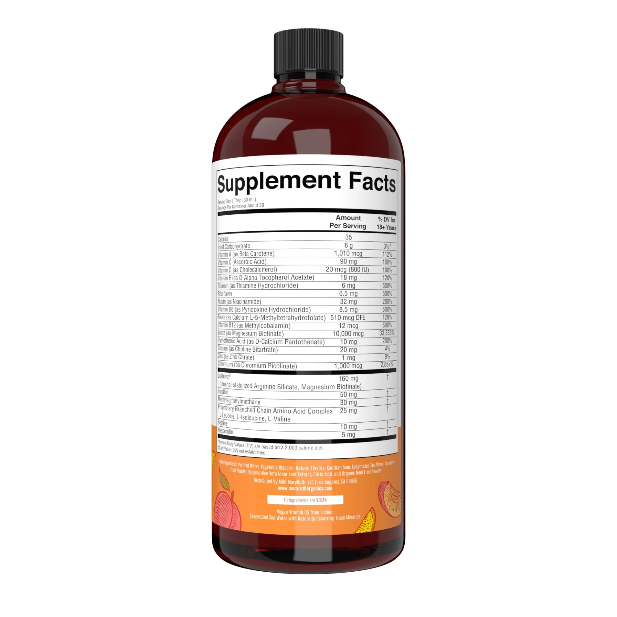 Liquid Morning Multivitamin + Hair Growth, 30 fl oz - Image 2