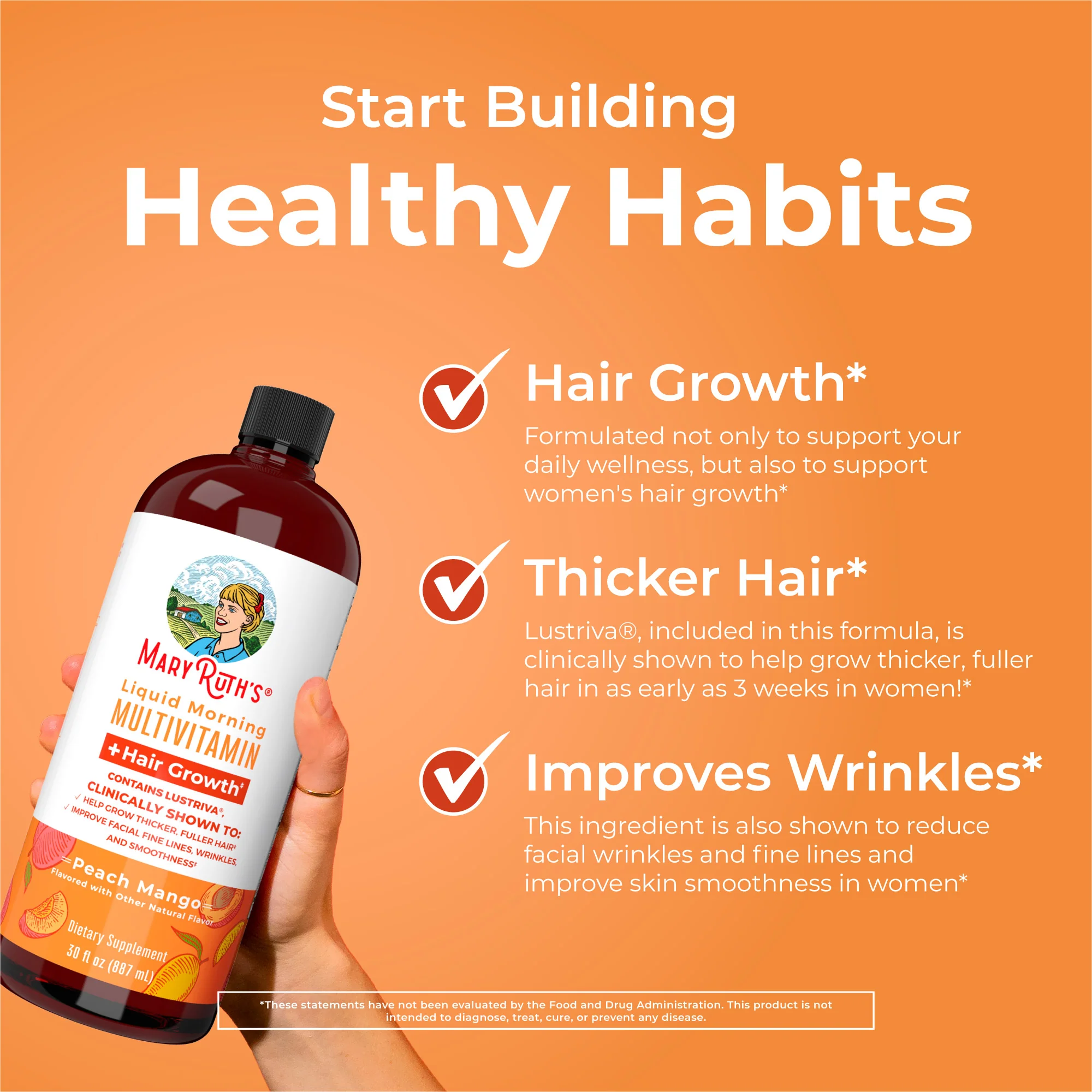 Liquid Morning Multivitamin + Hair Growth, 30 fl oz - Image 6