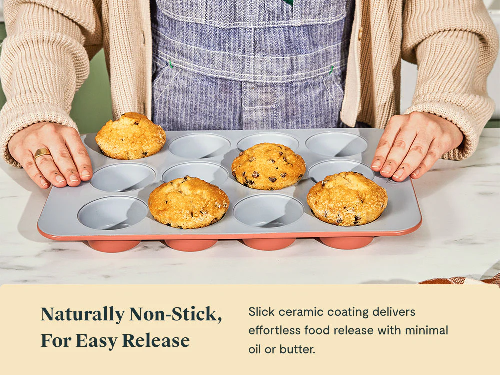 12-Cup Muffin Pan - 15.5x10” Non-Stick Ceramic - Image 15