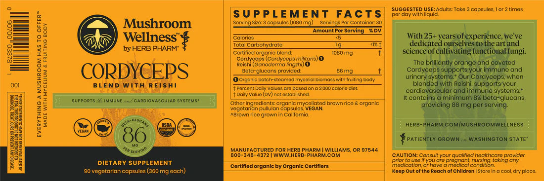 Mushroom Wellness Cordyceps Blend Capsules - Image 2