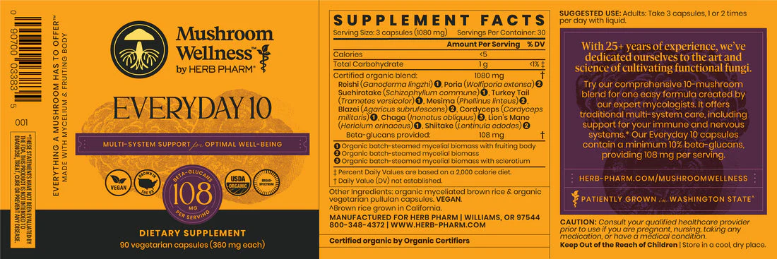 Mushroom Wellness Everyday Ten Capsules - Image 2
