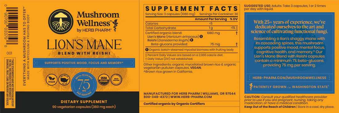 Mushroom Wellness Lion'S Mane Blend Capsules - Image 2