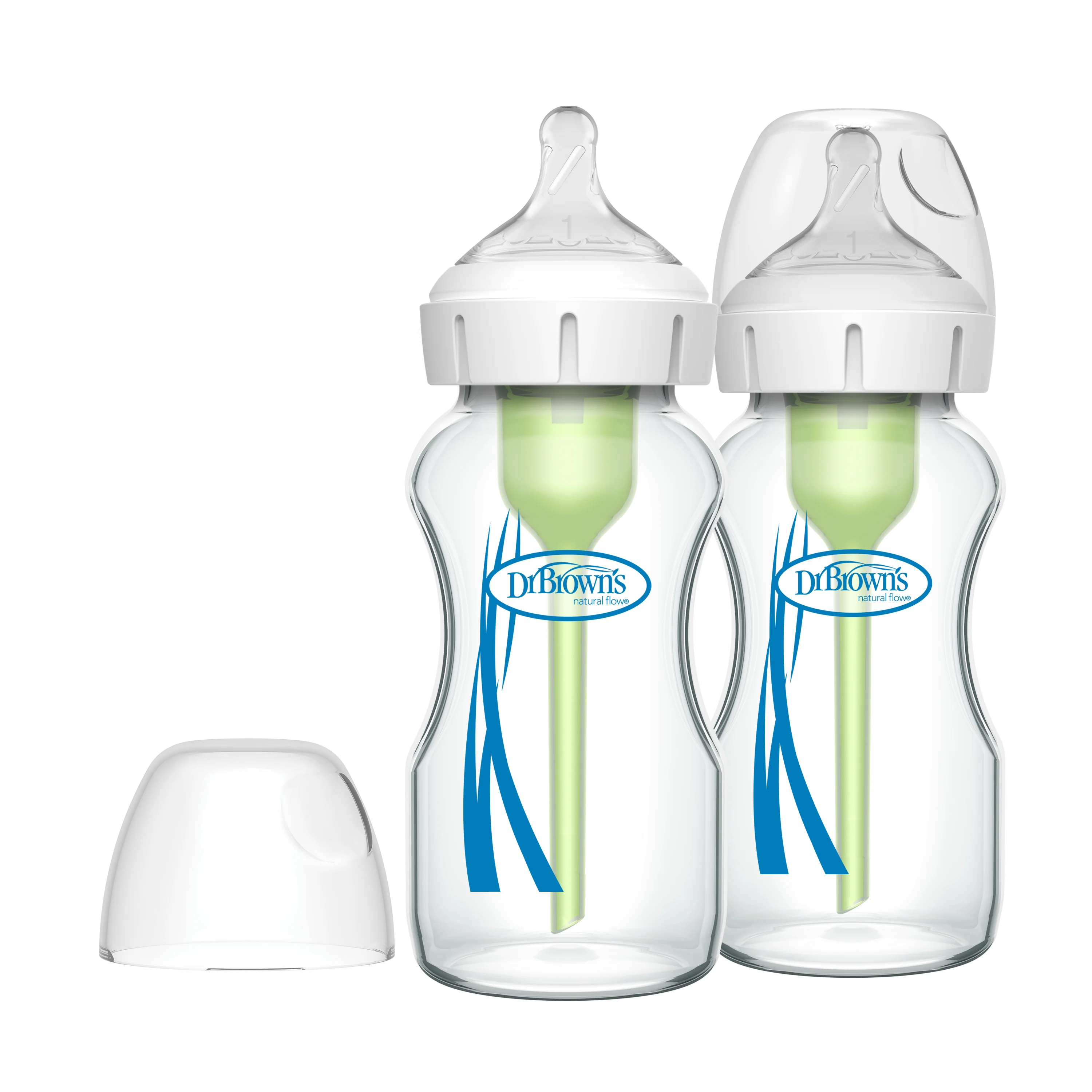 Natural Flow Anti-Colic Options+ Wide-Neck Glass Baby Bottle - Level 1 Slow Flow Nipple - Image 4