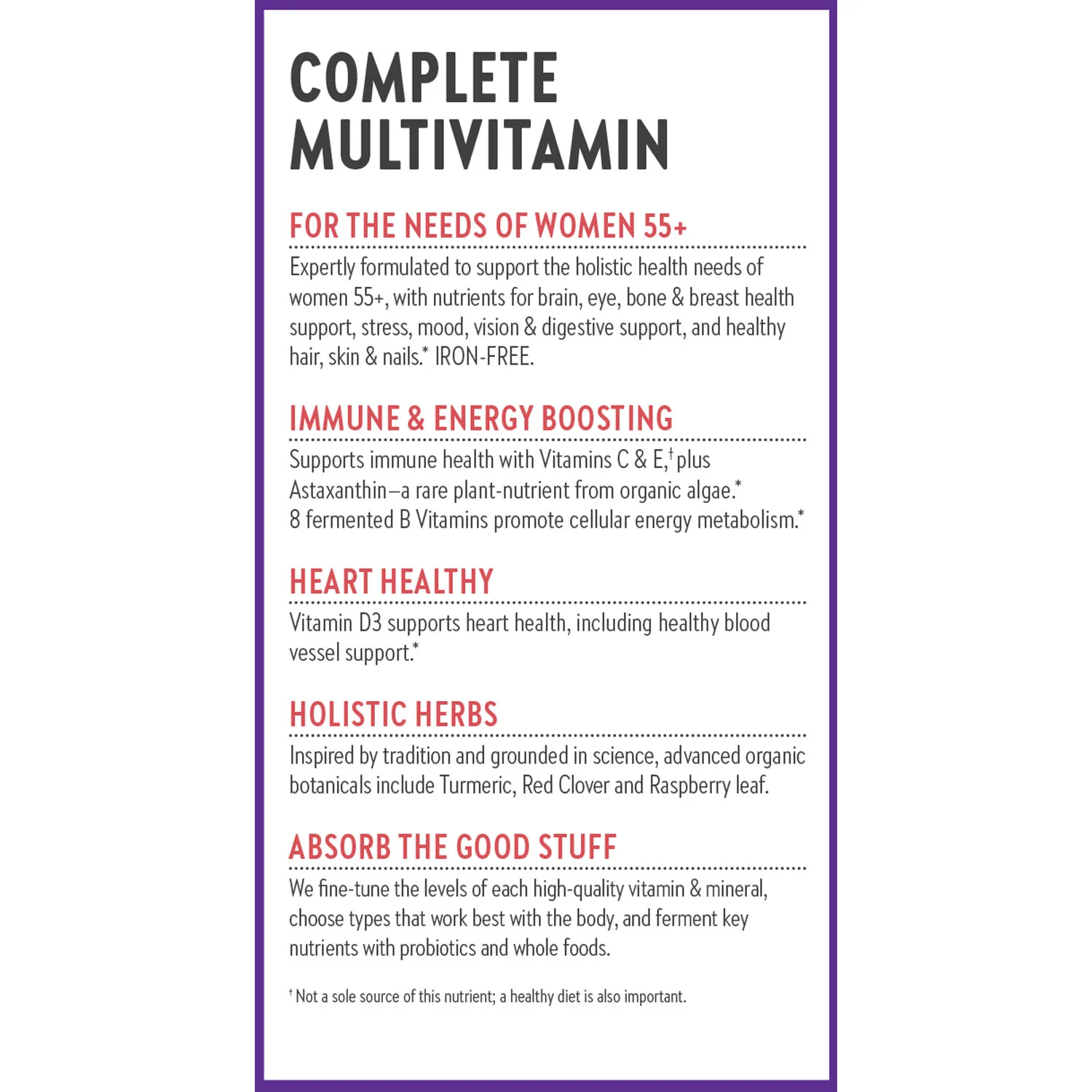 Every Woman™'s One Daily 55+ Multivitamin, for Cellular Energy, Heart & Immune Support - Image 13