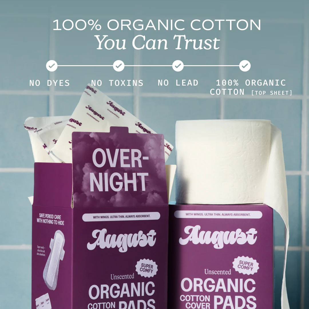 Period Pads with Wings – 100% Organic Cotton, Unscented - Image 19