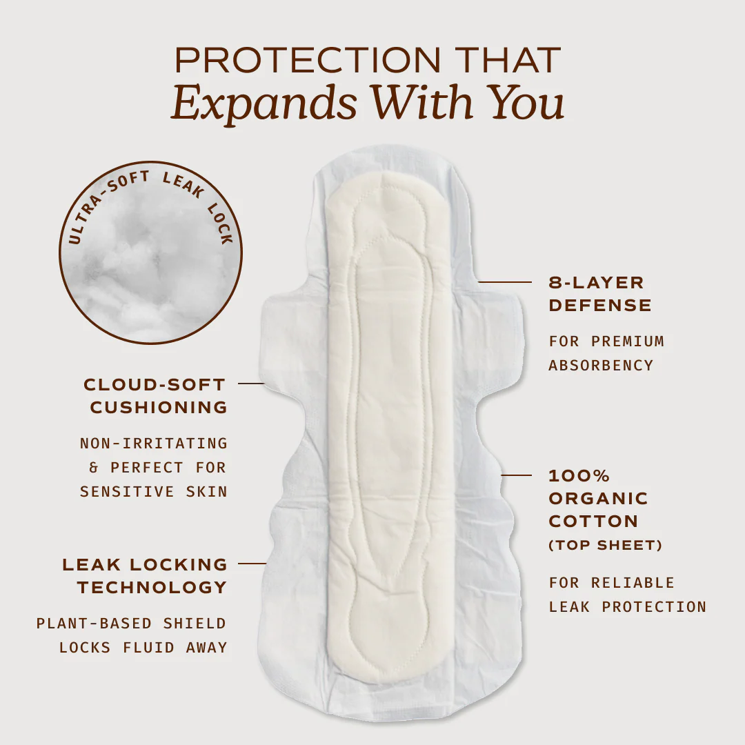 Period Pads with Wings – 100% Organic Cotton, Unscented - Image 22