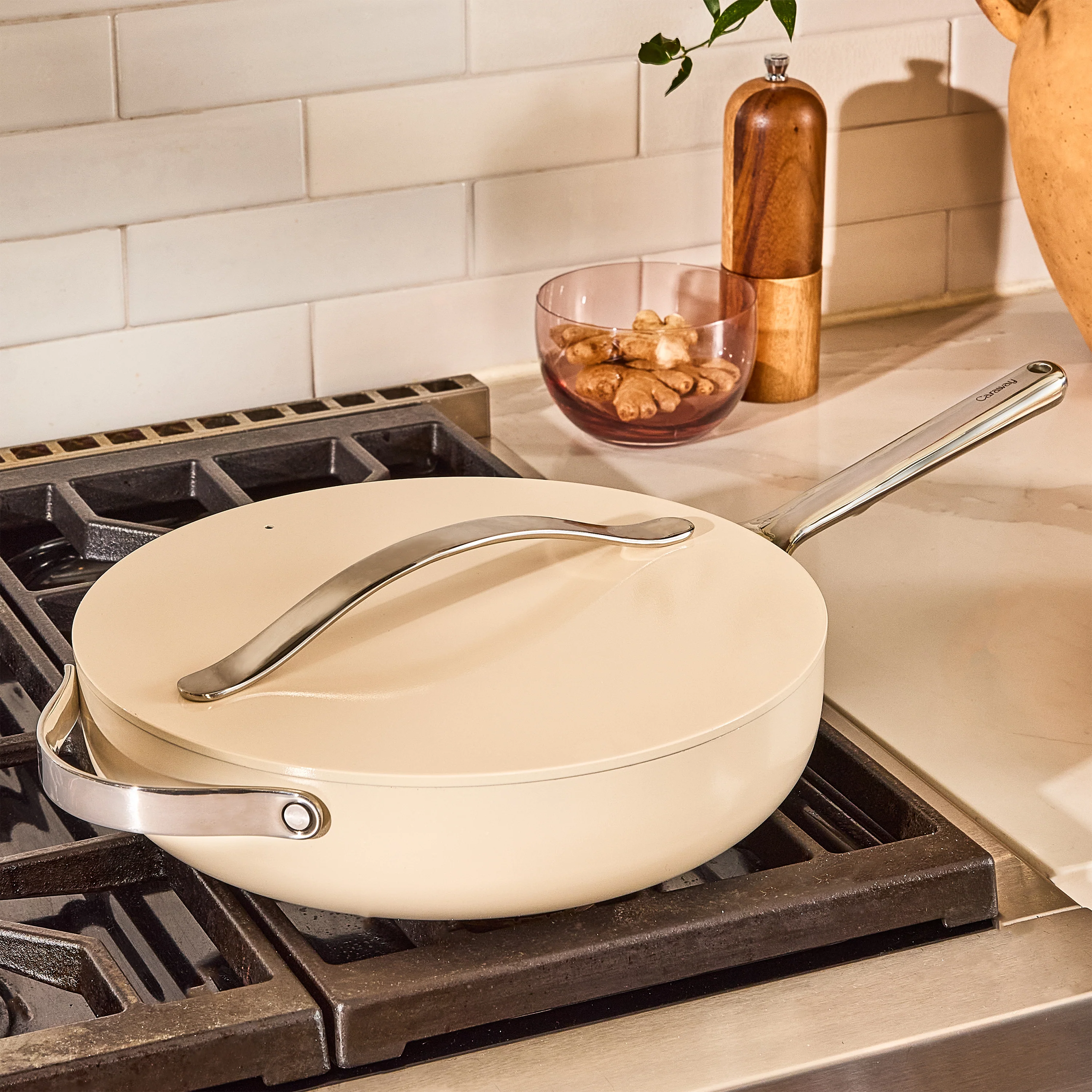 Nonstick Ceramic Sauté Pan with Lid, 4.5 qt - Image 3