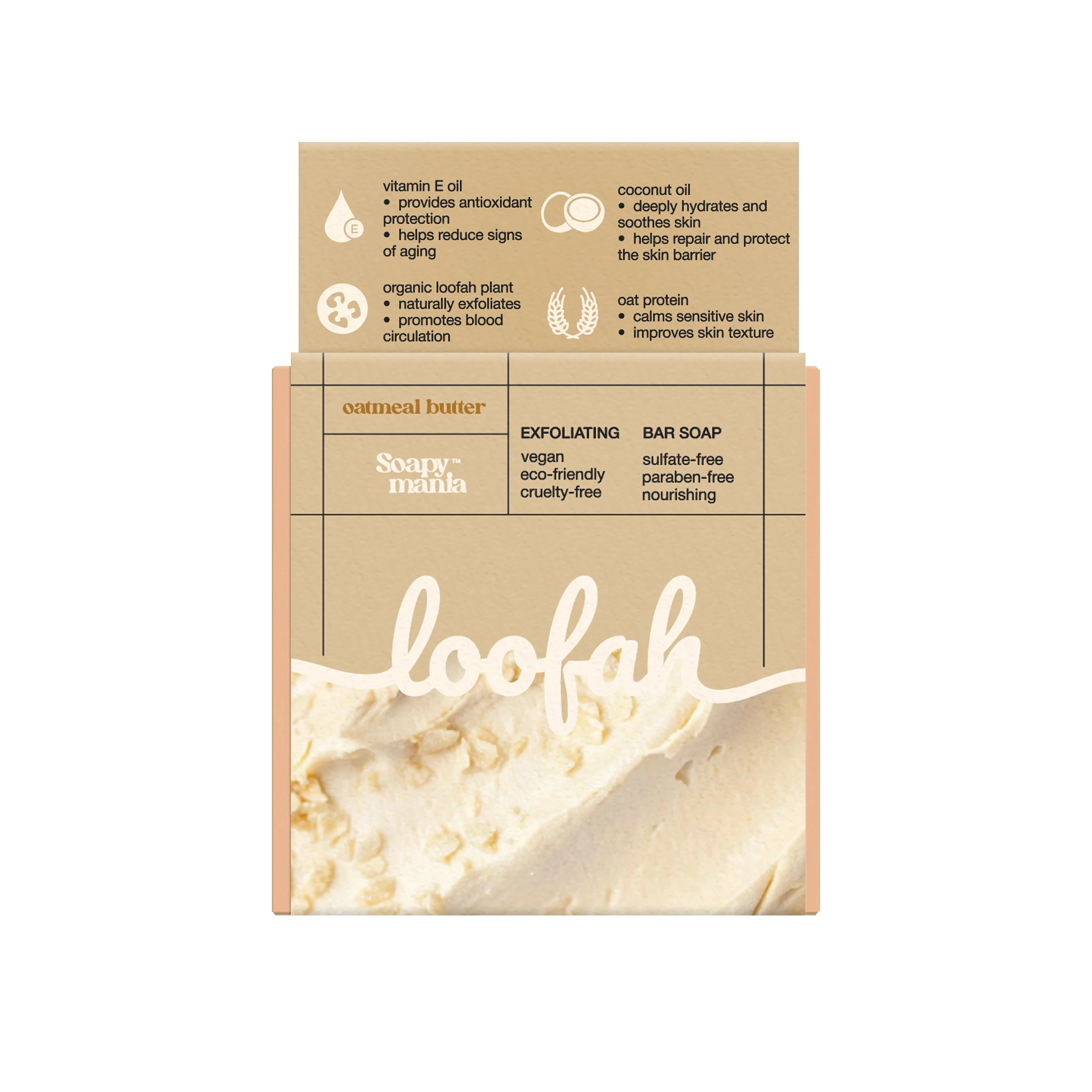 Oatmeal Butter Exfoliating Loofah Bar Soap - Image 4