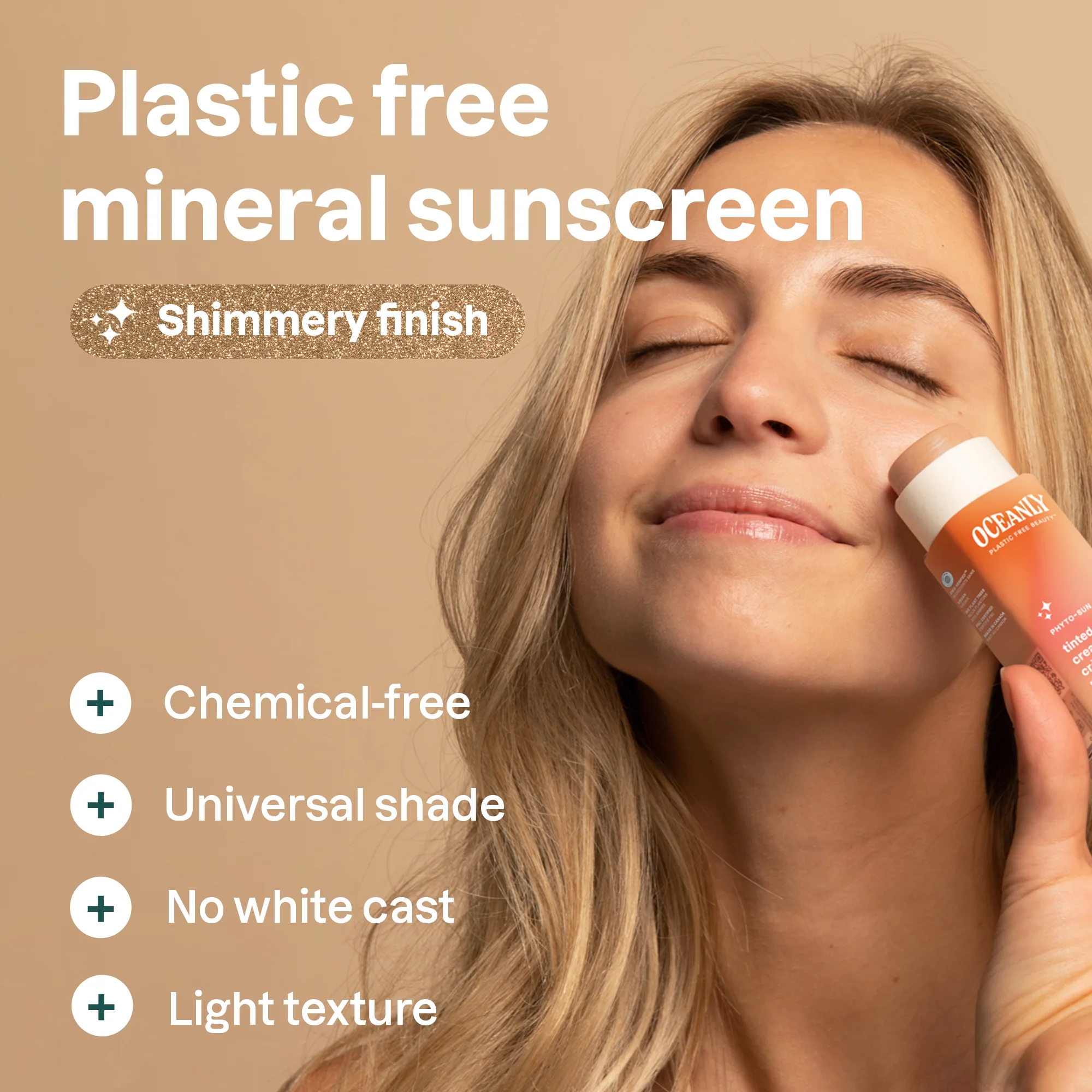 Oceanly PHYTO-SUN Tinted, Shimmer Face Sunscreen Cream SPF 30 - Image 5