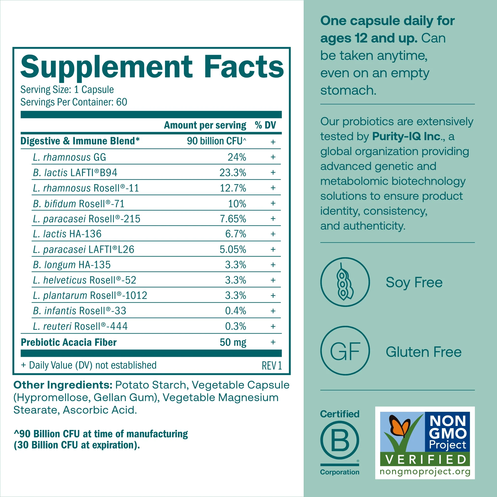 One Daily Probiotic Capsules - For Digestive & Immune Health* - Image 11