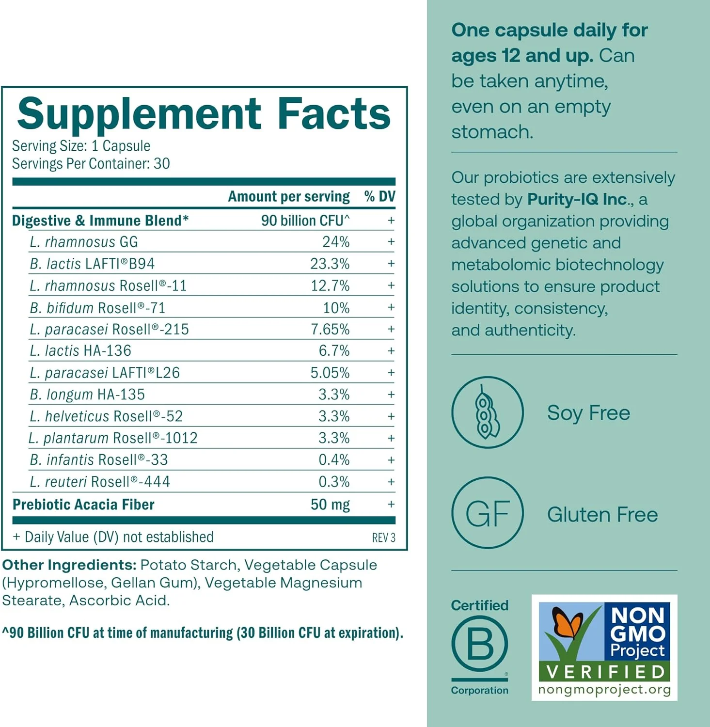 One Daily Probiotic Capsules - For Digestive & Immune Health* - Image 8