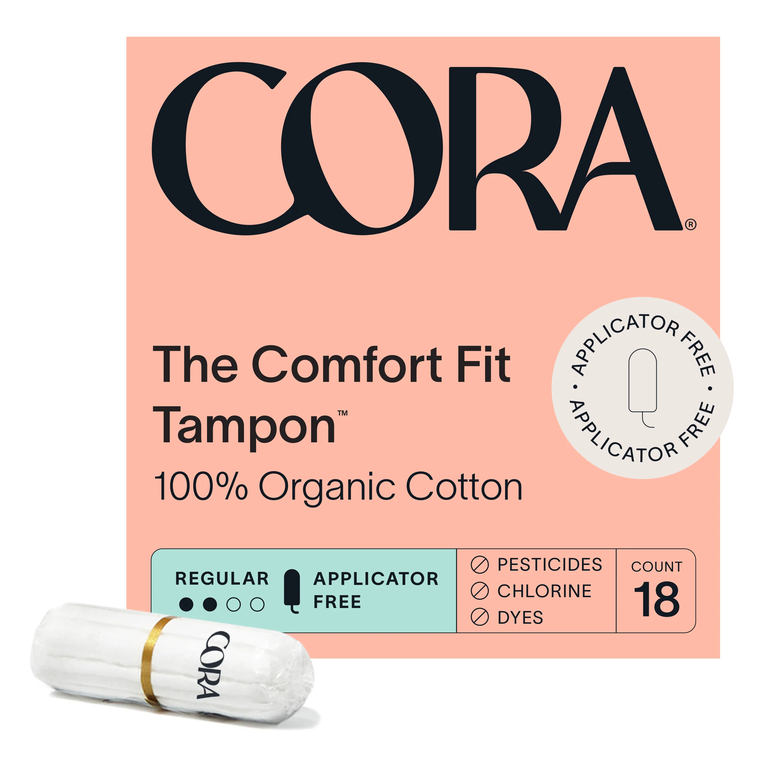 Organic Cotton Applicator Free Tampons - Image 4