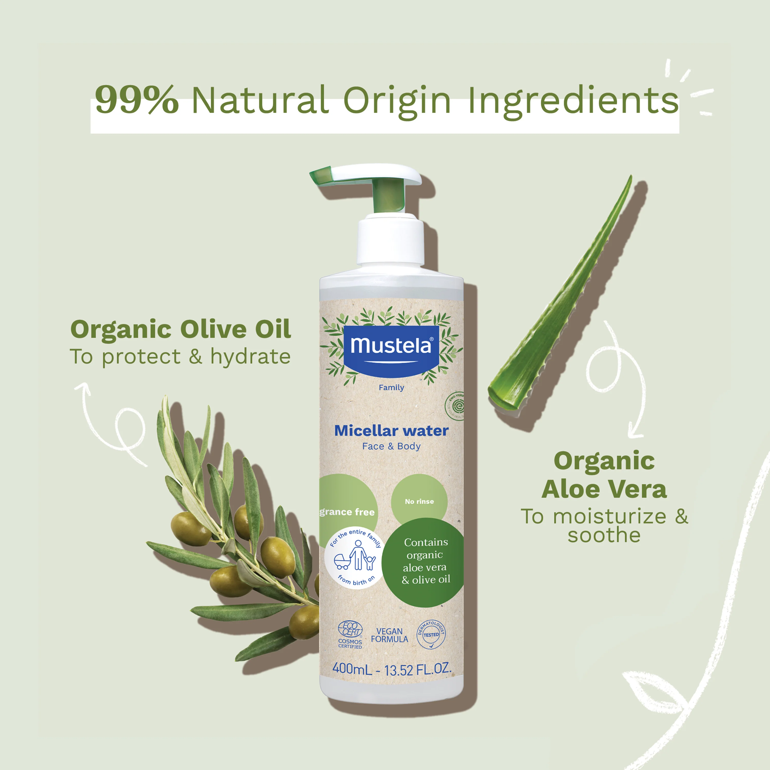 Organic Micellar Water with Olive Oil and Aloe - Image 2