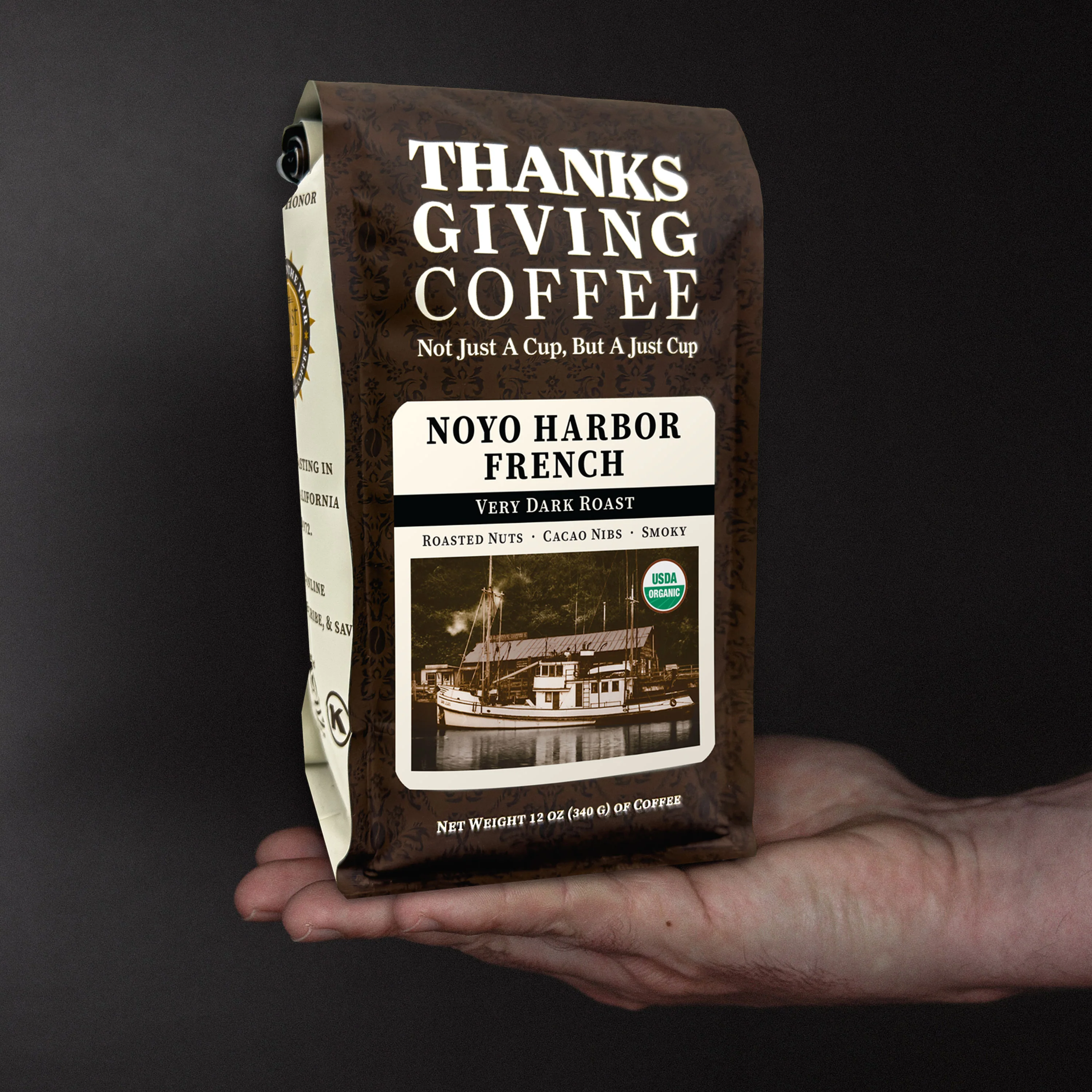 Organic Noyo Harbor French Whole Bean Coffee - Image 3