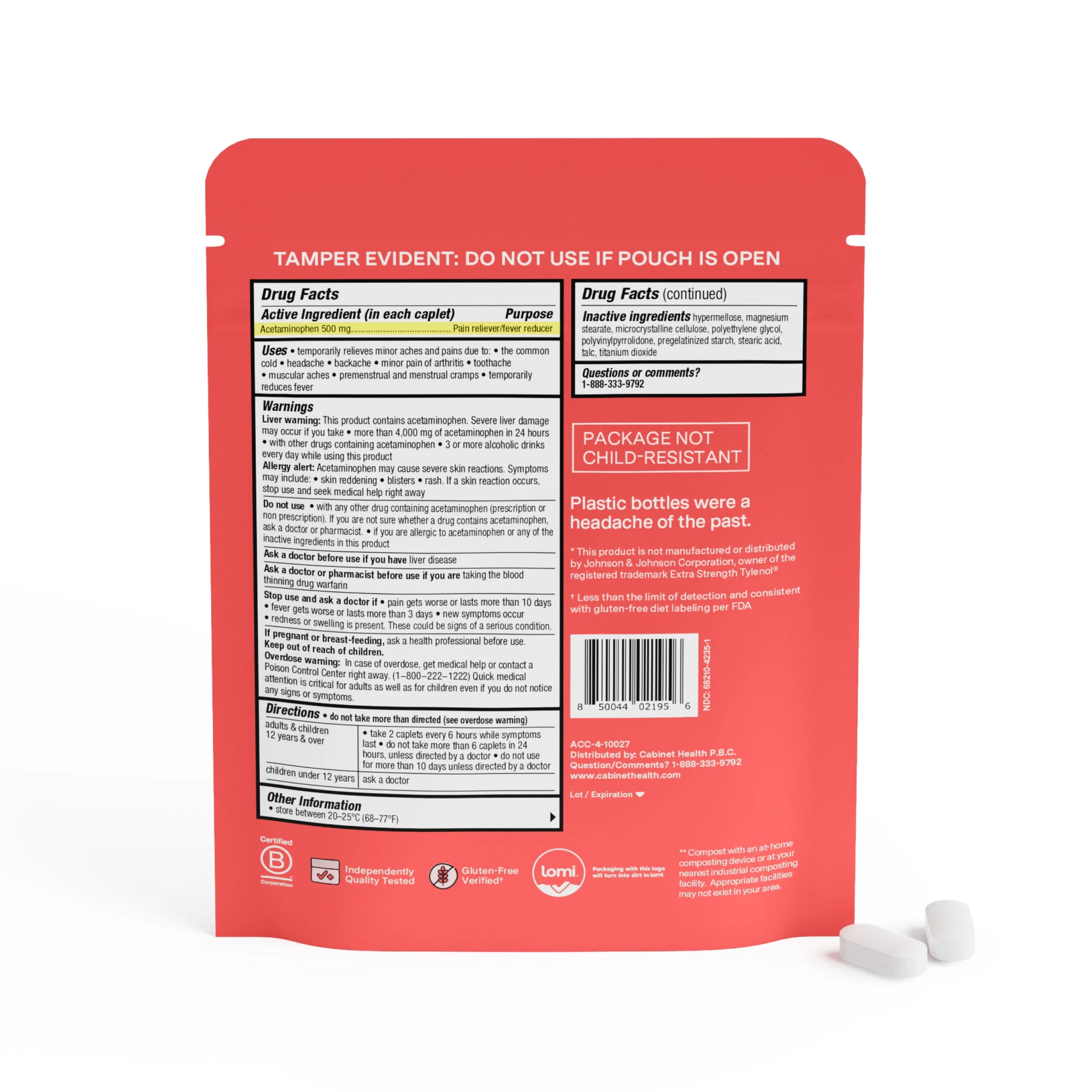 Pain Reliever & Fever Reducer Refill - Acetaminophen Tablets USP, 500 mg - Image 4