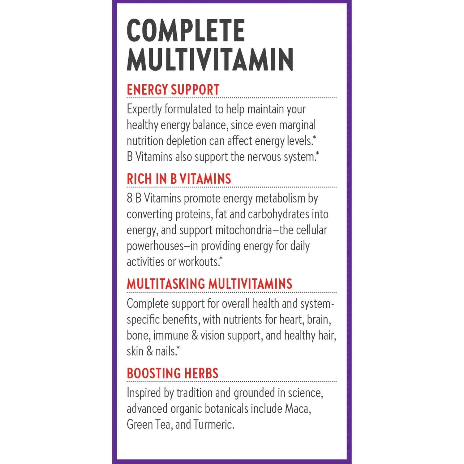 Perfect Energy™ Multivitamin with Vitamin B12 + Vitamin B6 + Vitamin D3 - Image 3