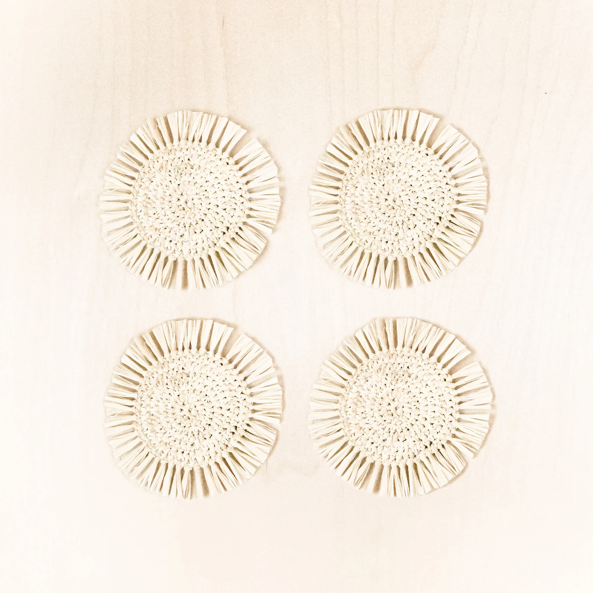 Raffia Fringe Coasters, set of 4 - Image 5