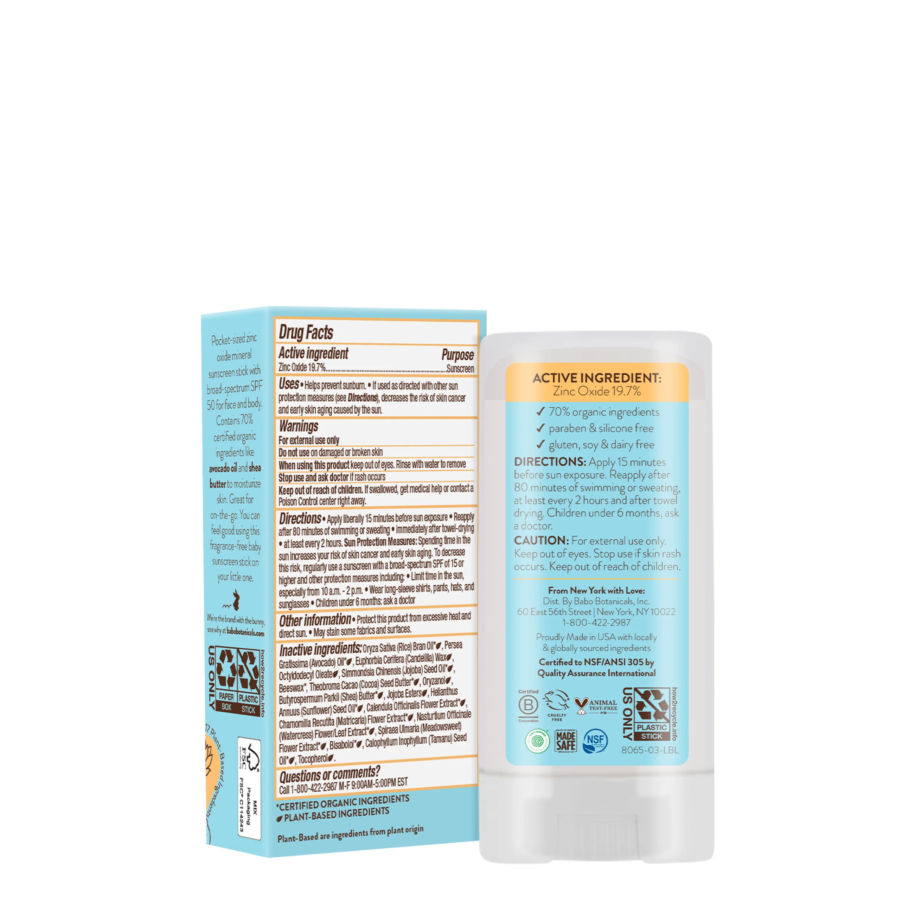 Sensitive Baby Mineral Sunscreen Stick SPF50 - Image 2
