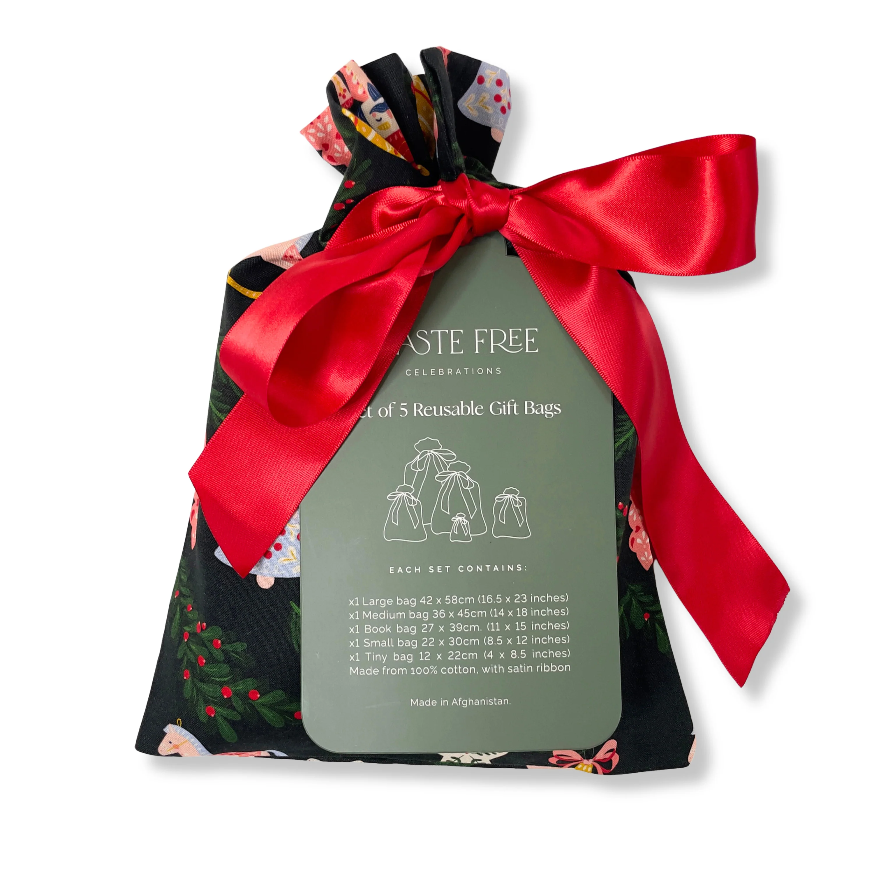 Reusable Gift Bags, Set of 5 - Image 5