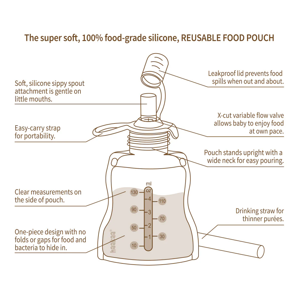 Reusable 100% Food Grade Silicone Baby Food Pouches - Image 16