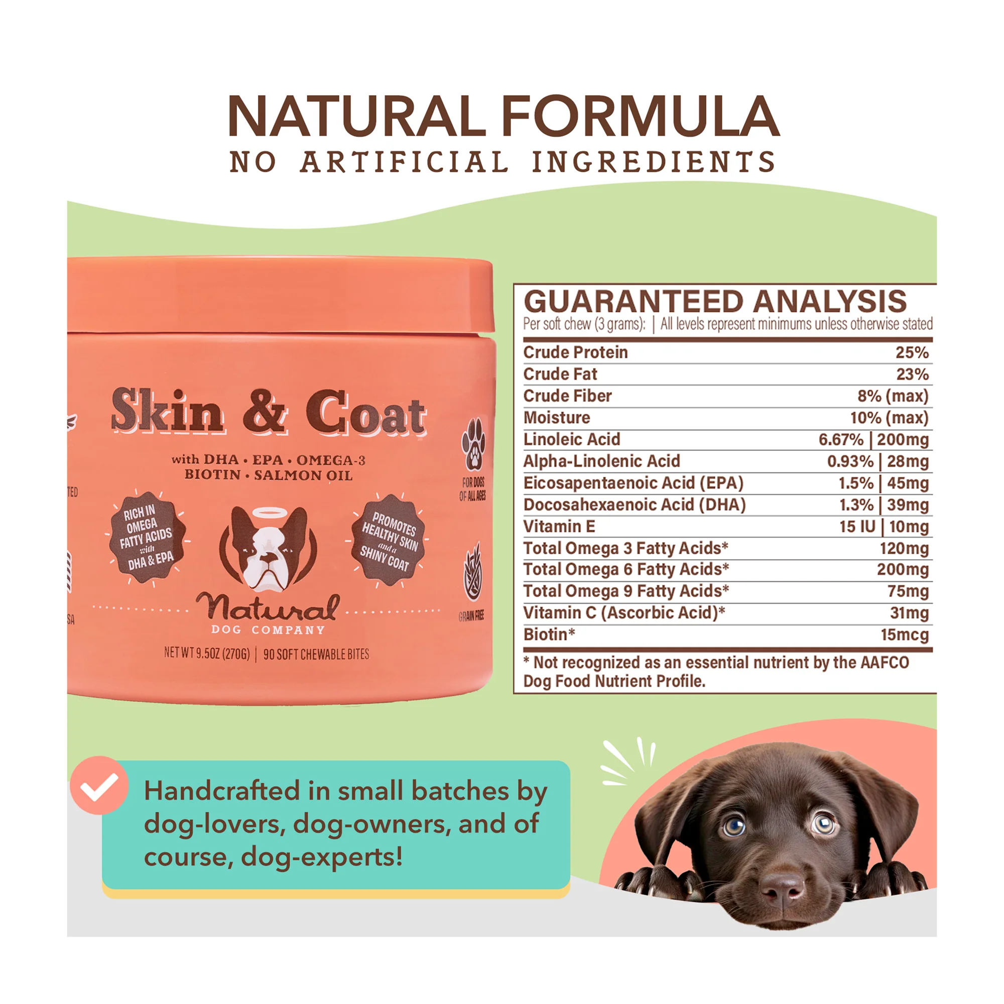 Skin & Coat Supplement for Dogs, Soft Chews - Image 2