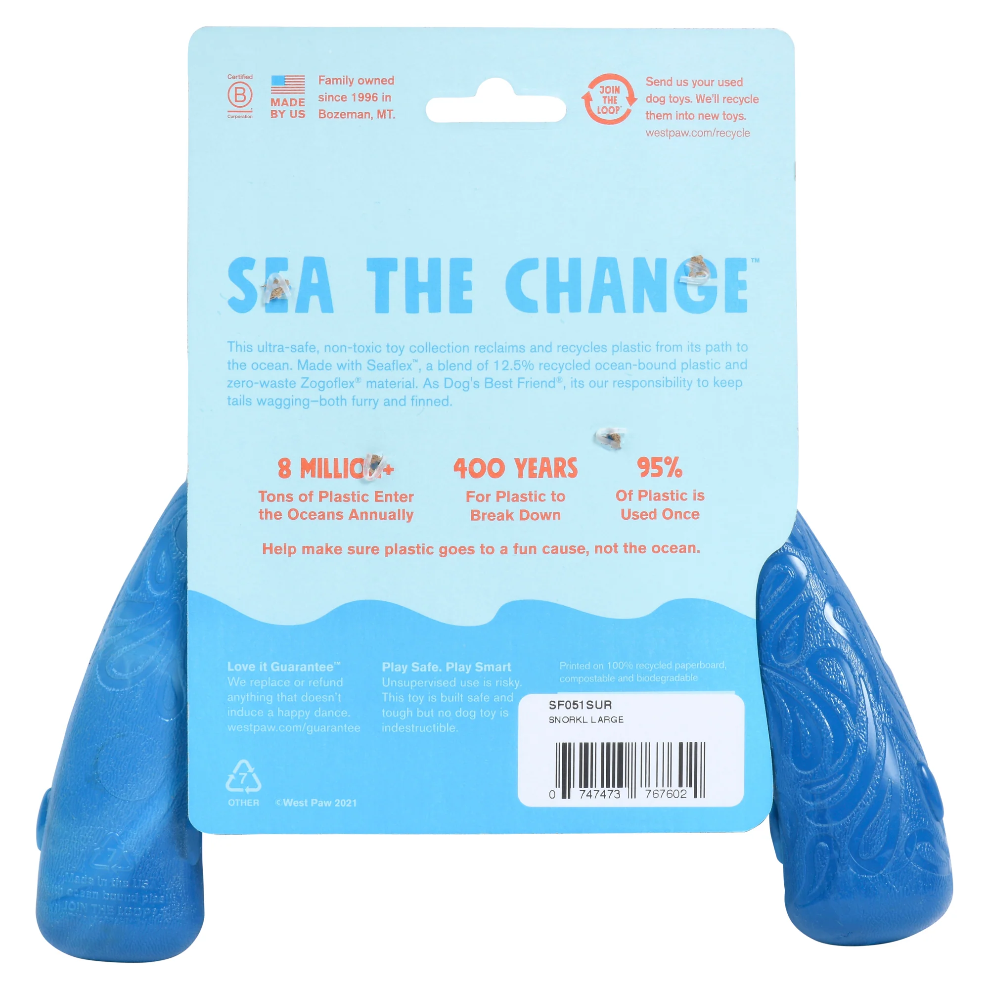 Snorkl® Interactive Tug and Fetch Dog Toy made from Ocean-Bound Recycled Plastic - Image 4