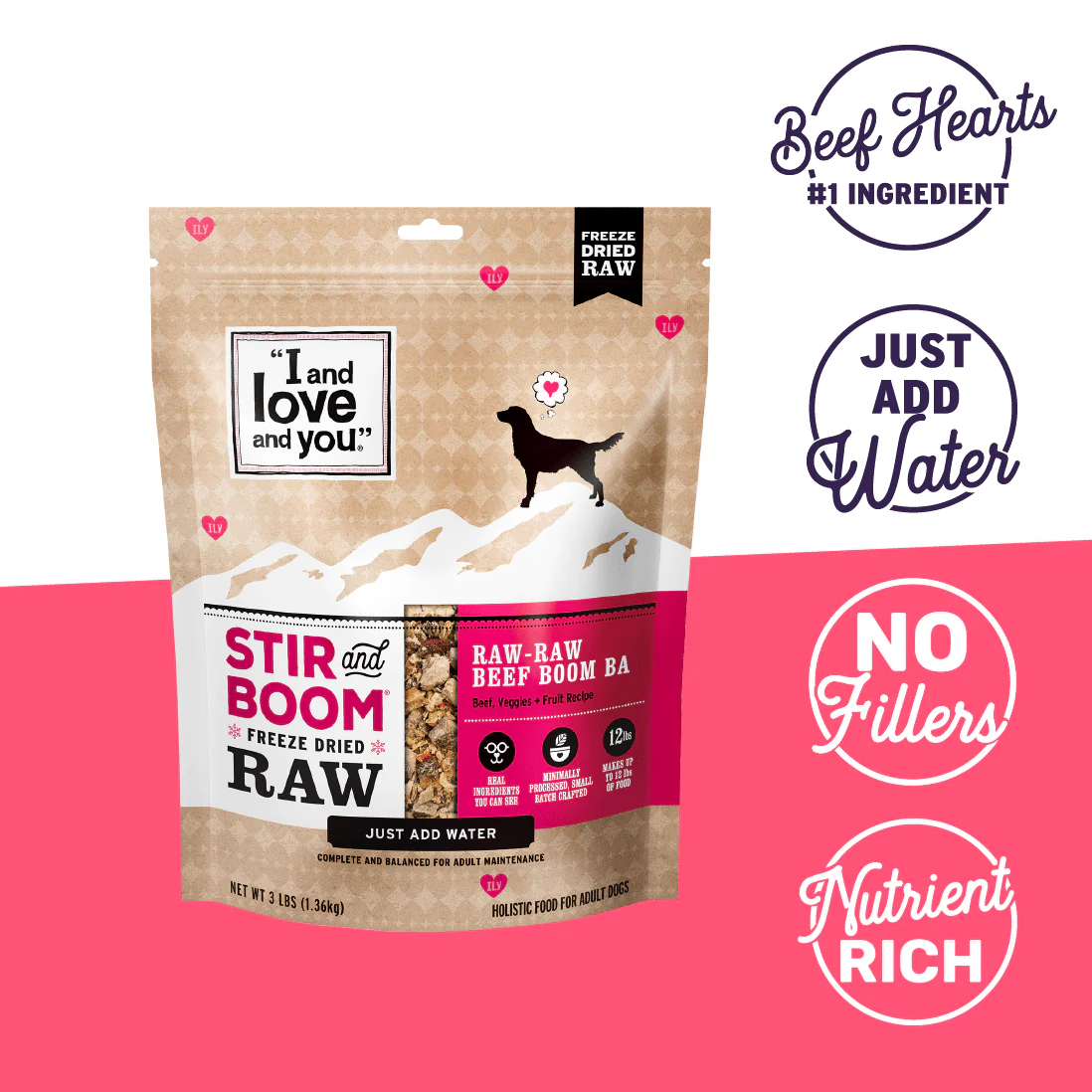 Stir and Boom Raw Raw Beef Boom Ba Dinner Grain-Free Dehydrated Dog Food - Image 3