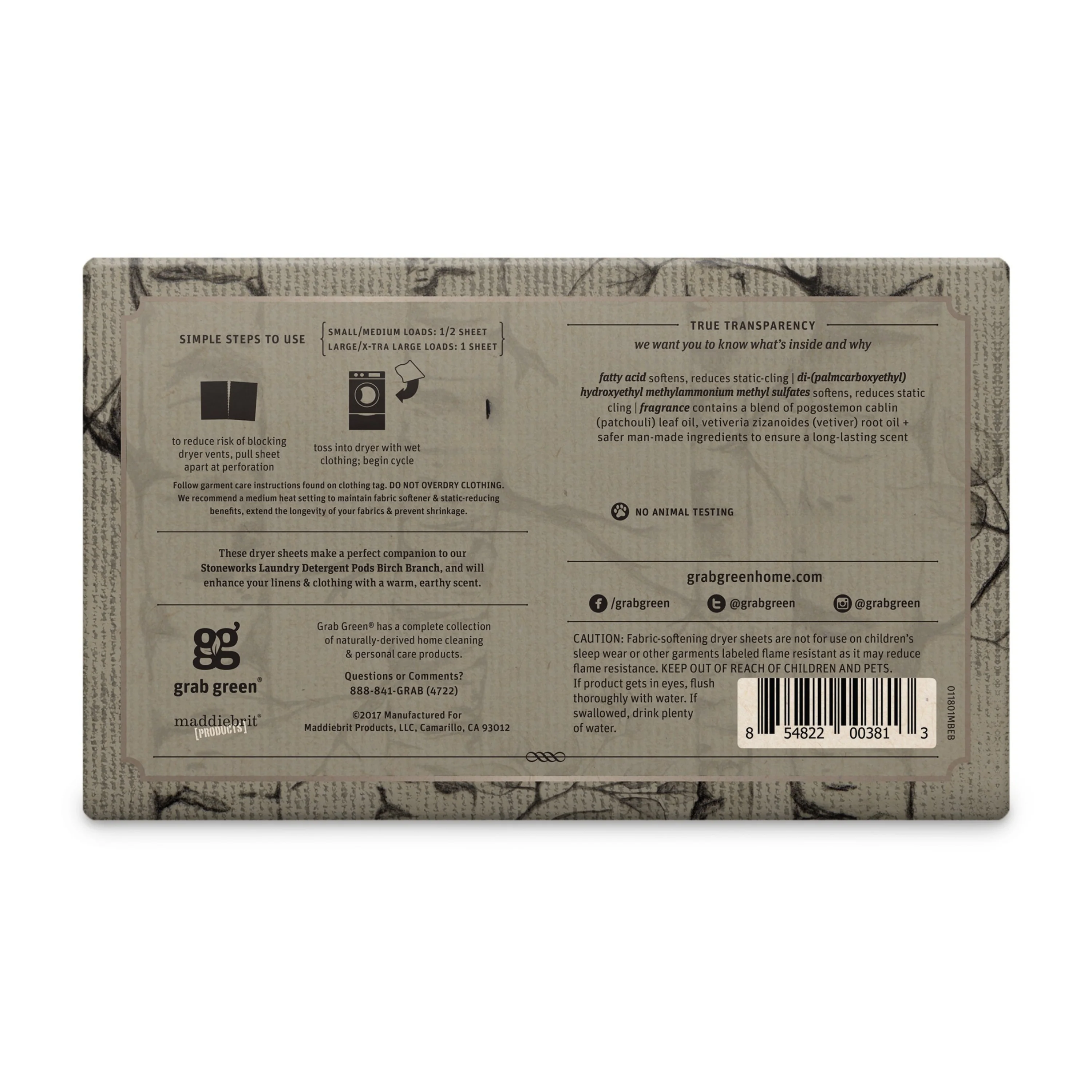 Stoneworks Dryer Sheets - Birch Branch - Image 3