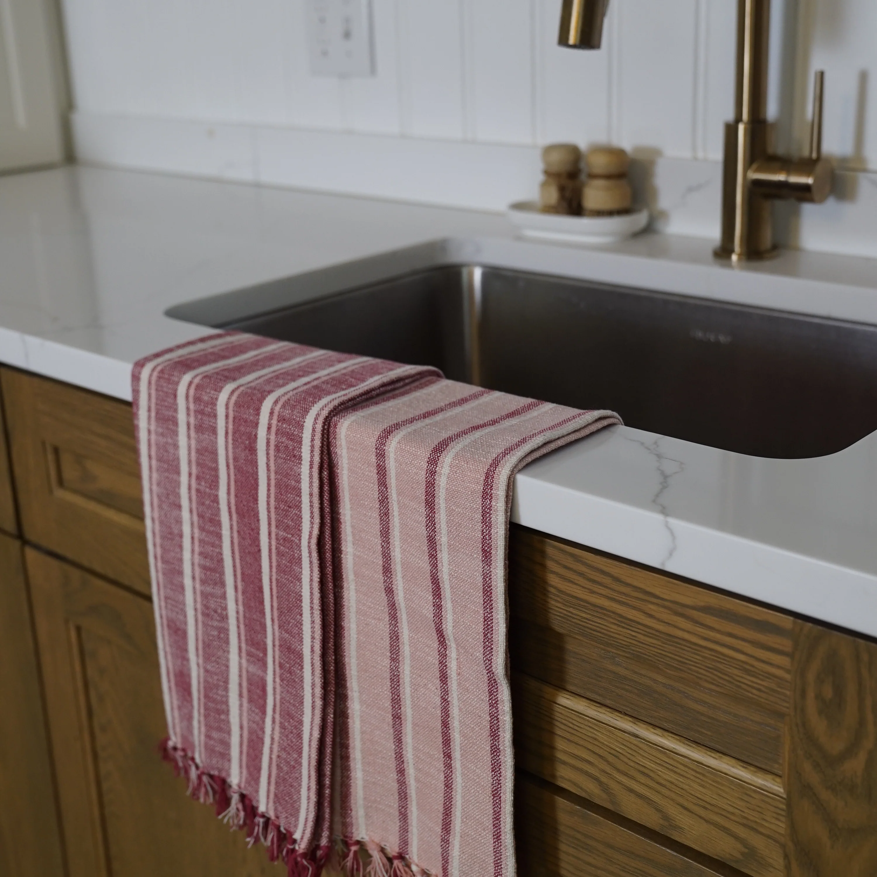 Striped Organic Cotton Tea Towel Set - Image 2