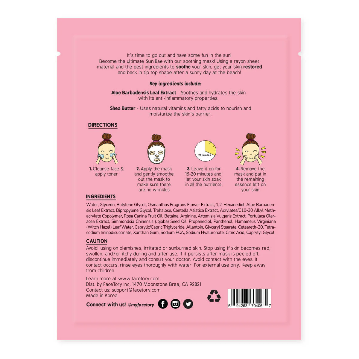 Sun Bae SOOTHING Sheet Mask - Image 3