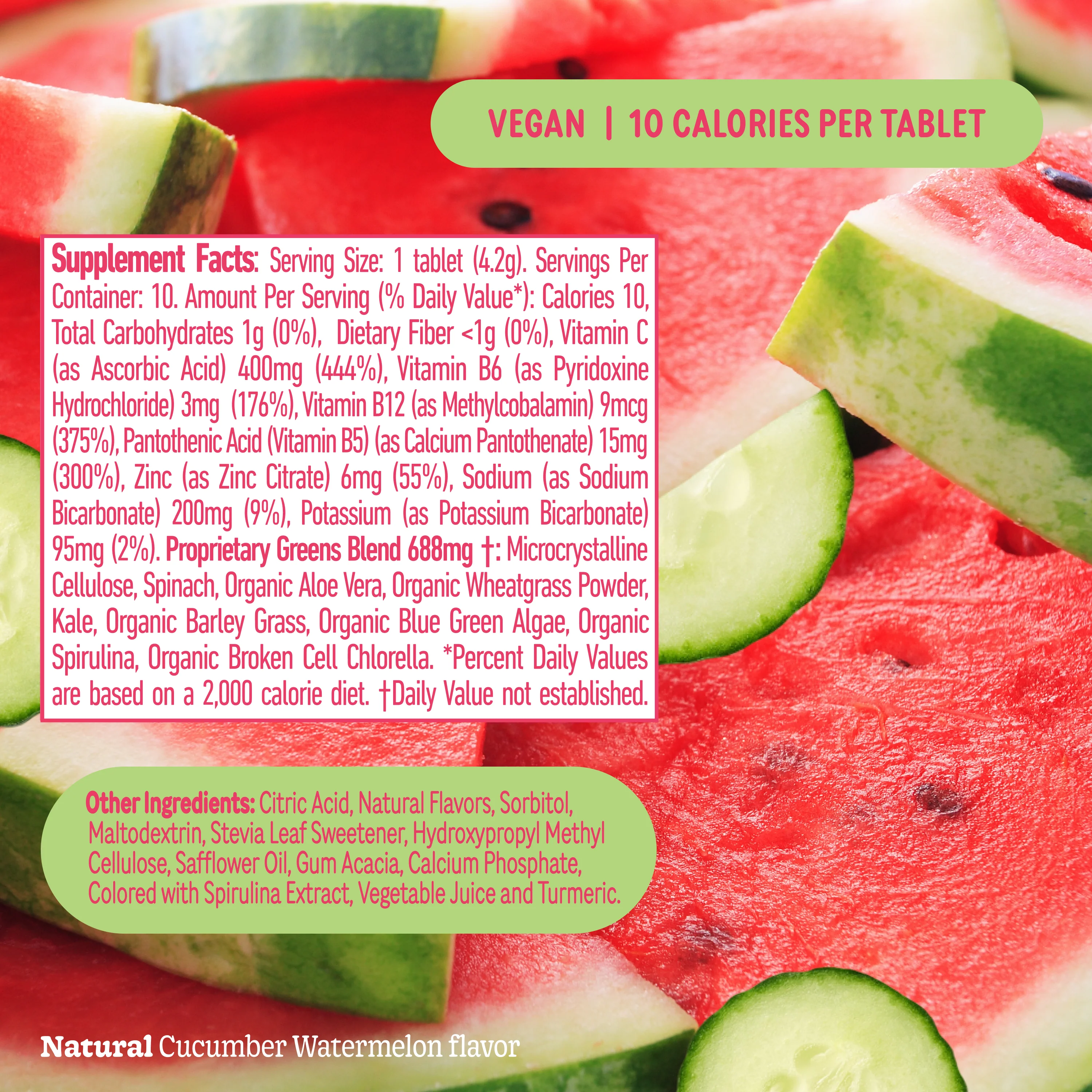 Super Greens Tablet - Cucumber Watermelon - Image 5
