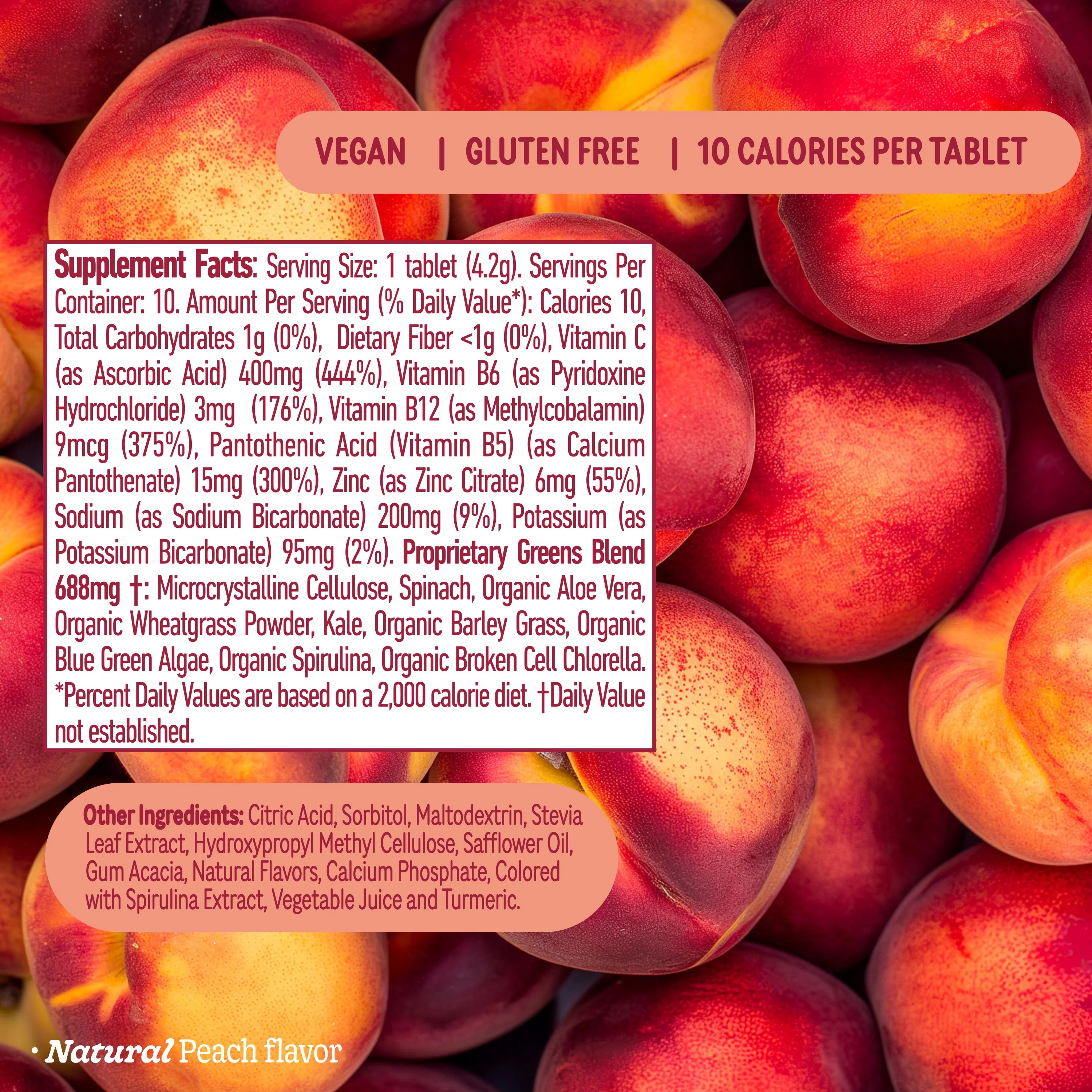 Super Greens Tablet - Peach - Image 5