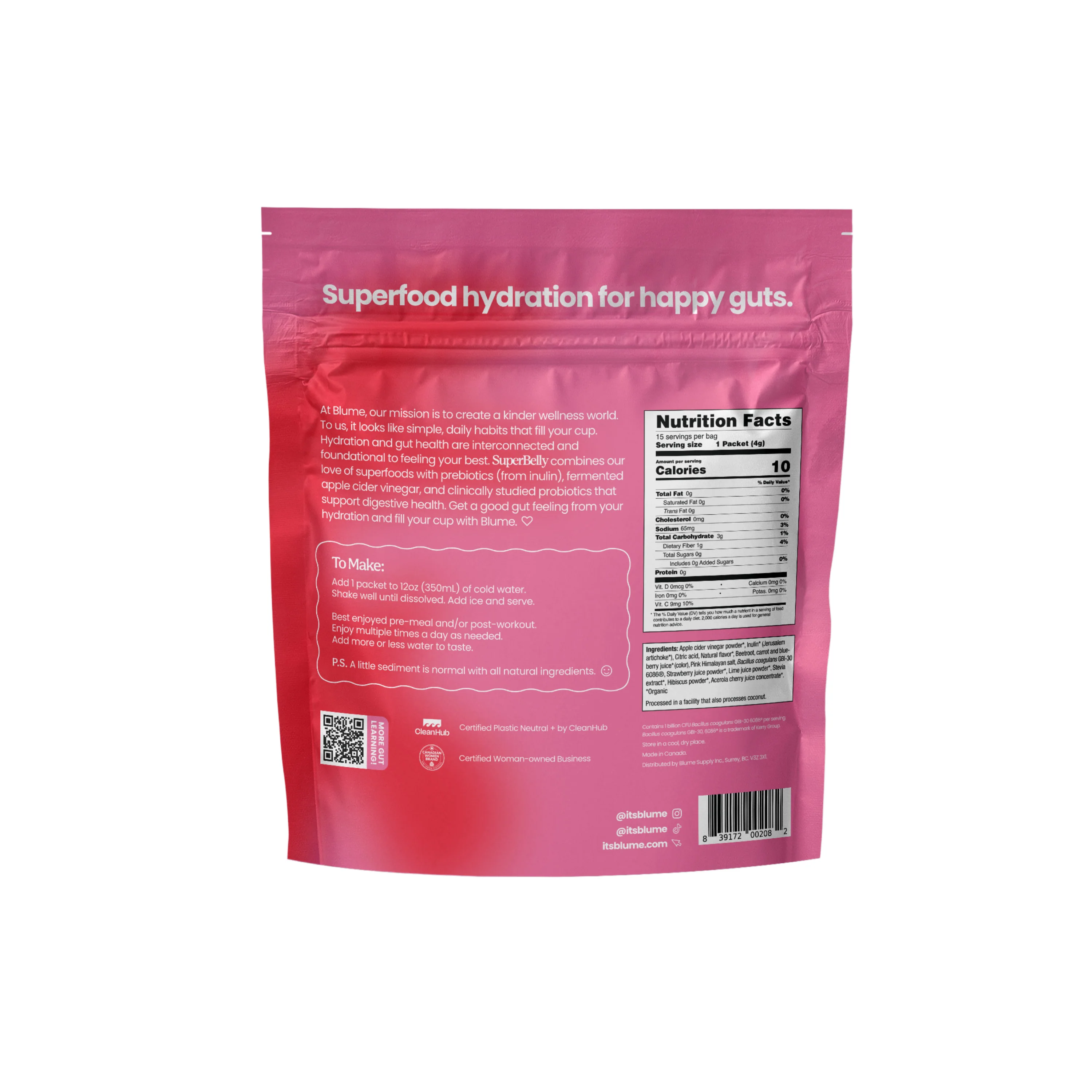 SuperBelly Gut-Building Hydration Drink Mix Powder Packets - Image 4