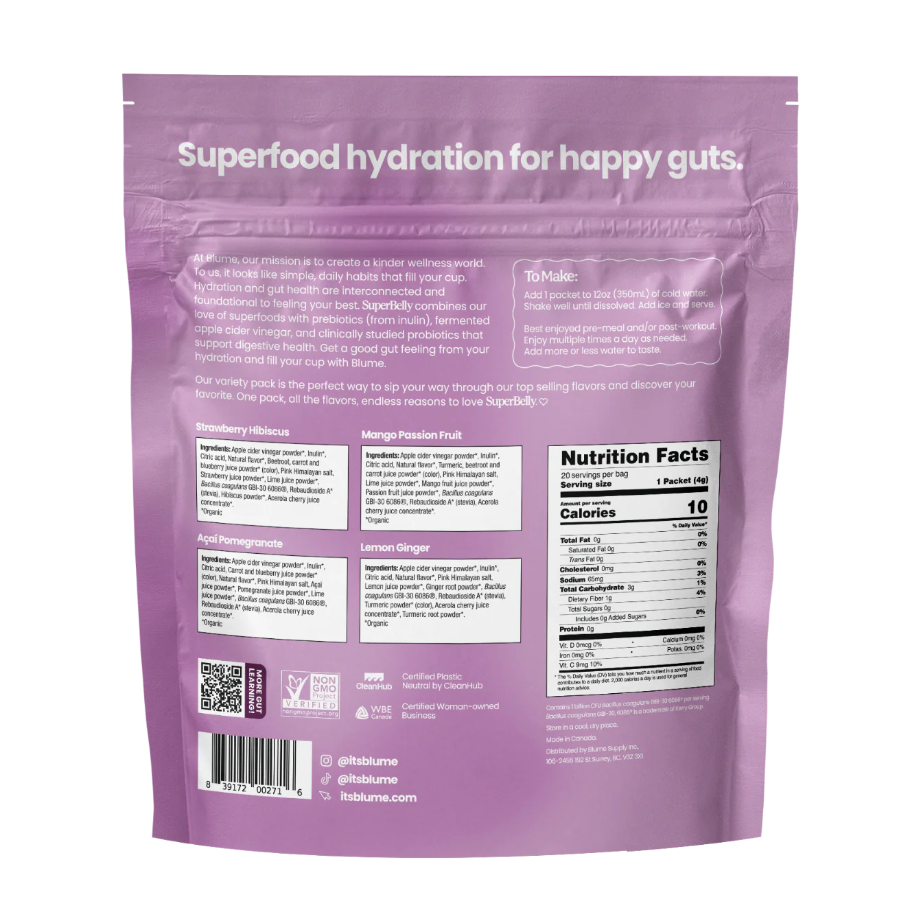 SuperBelly Gut-Building Hydration Drink Mix - Variety Pack - Image 2