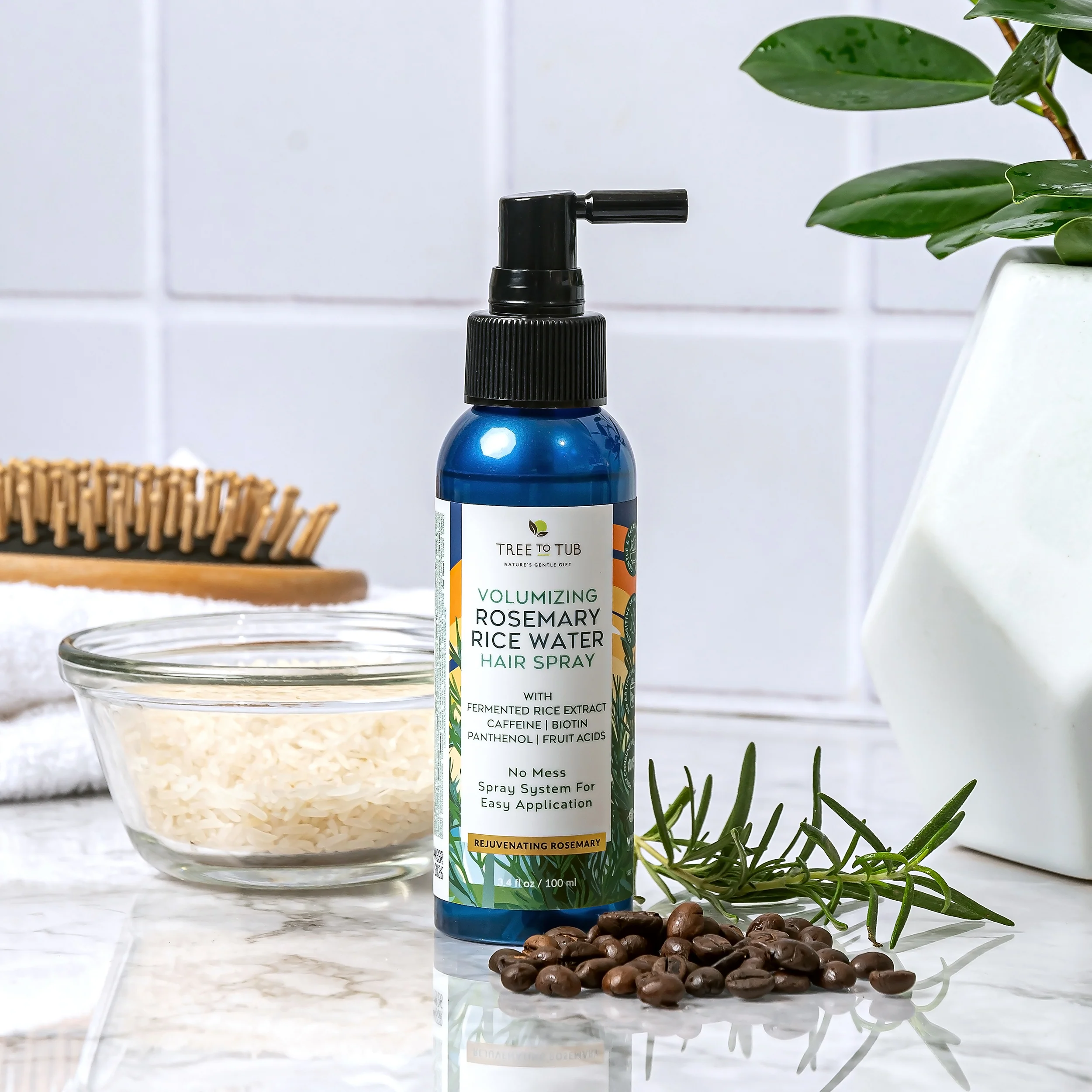 Volumizing Rosemary & Rice Water Hair Spray for Fuller, Thicker Hair - Image 4