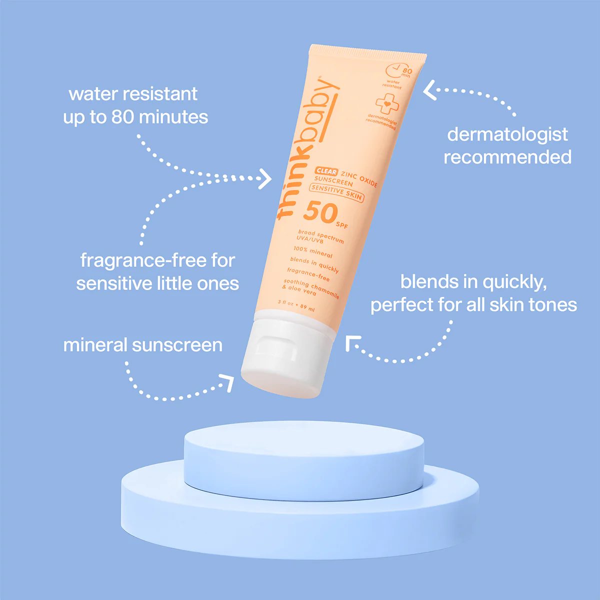 thinkbaby SPF 50 Clear Zinc Sunscreen Sensitive Skin - Ages 6 months+ - Image 3