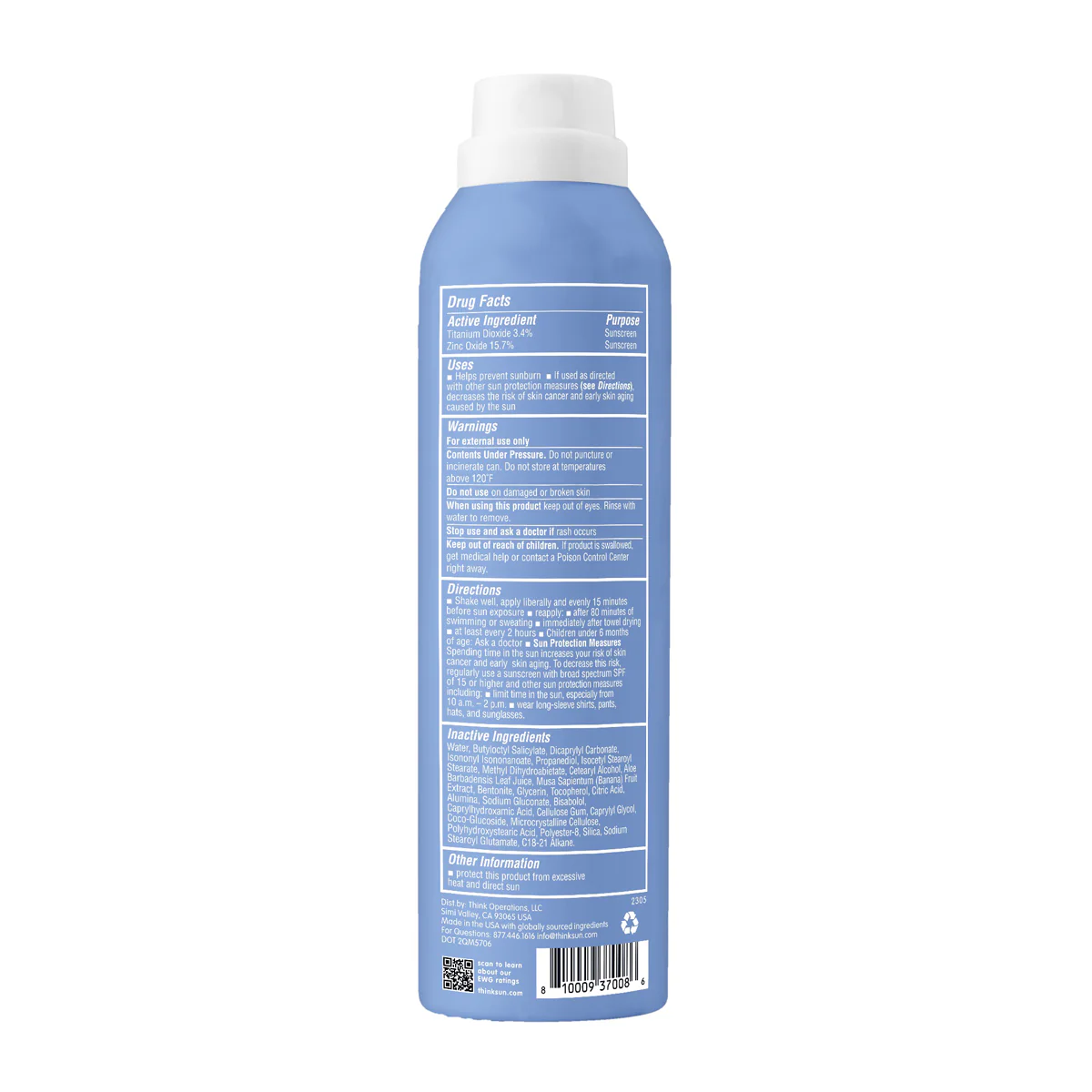 thinksport SPF 50 All Sheer Mineral Sunscreen Spray - Image 4
