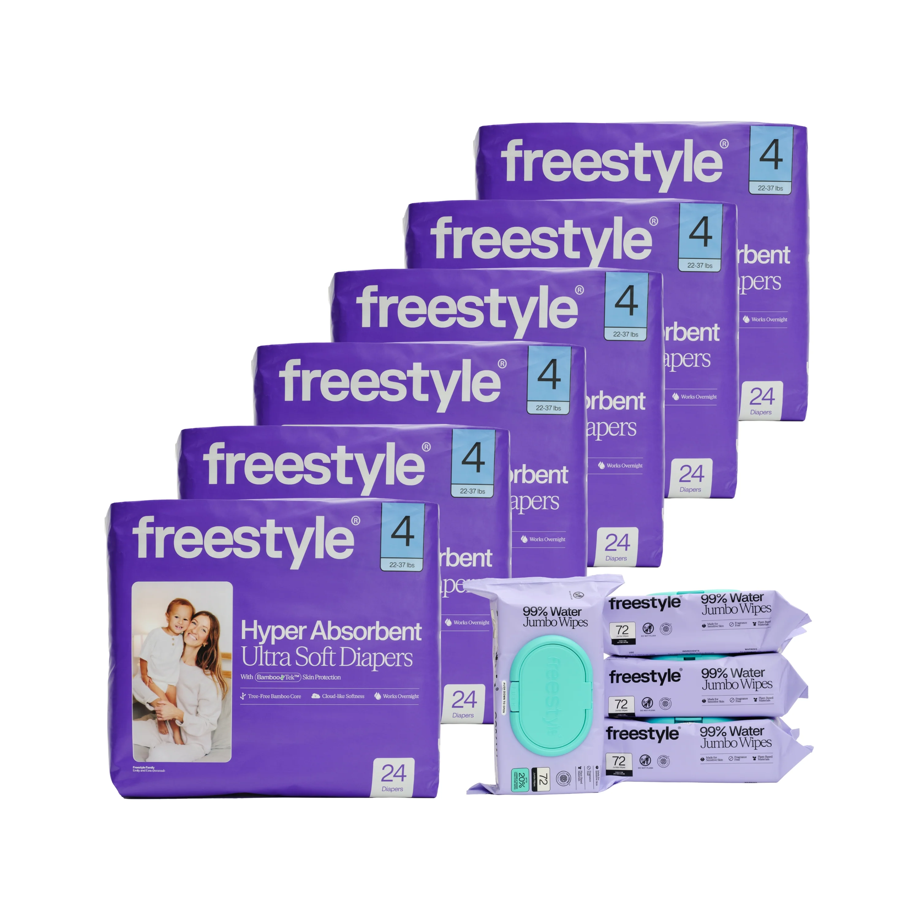 Tree Free Bamboo Diaper & Jumbo Wipes Starter Set - One Month Supply - Image 4