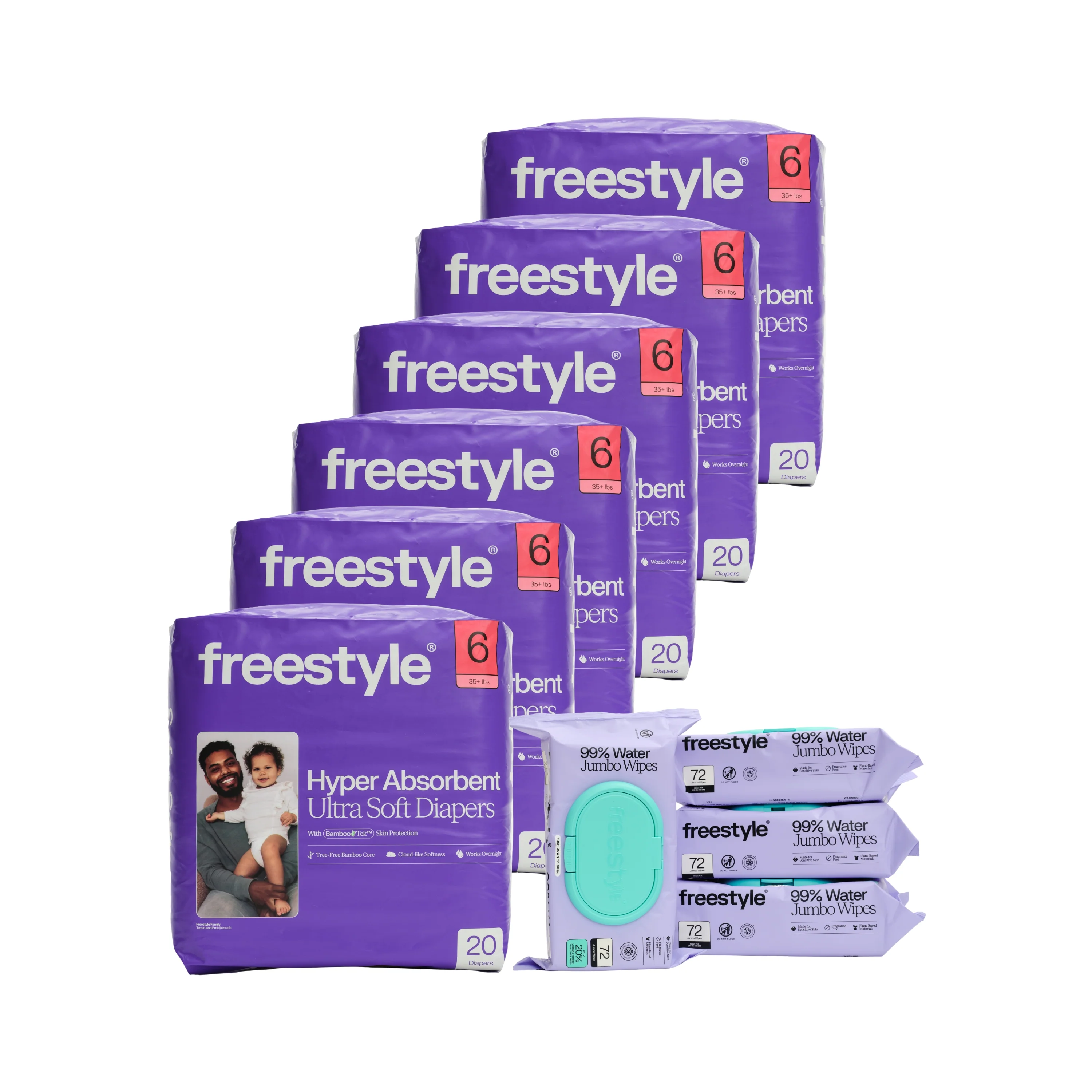 Tree Free Bamboo Diaper & Jumbo Wipes Starter Set - One Month Supply - Image 6