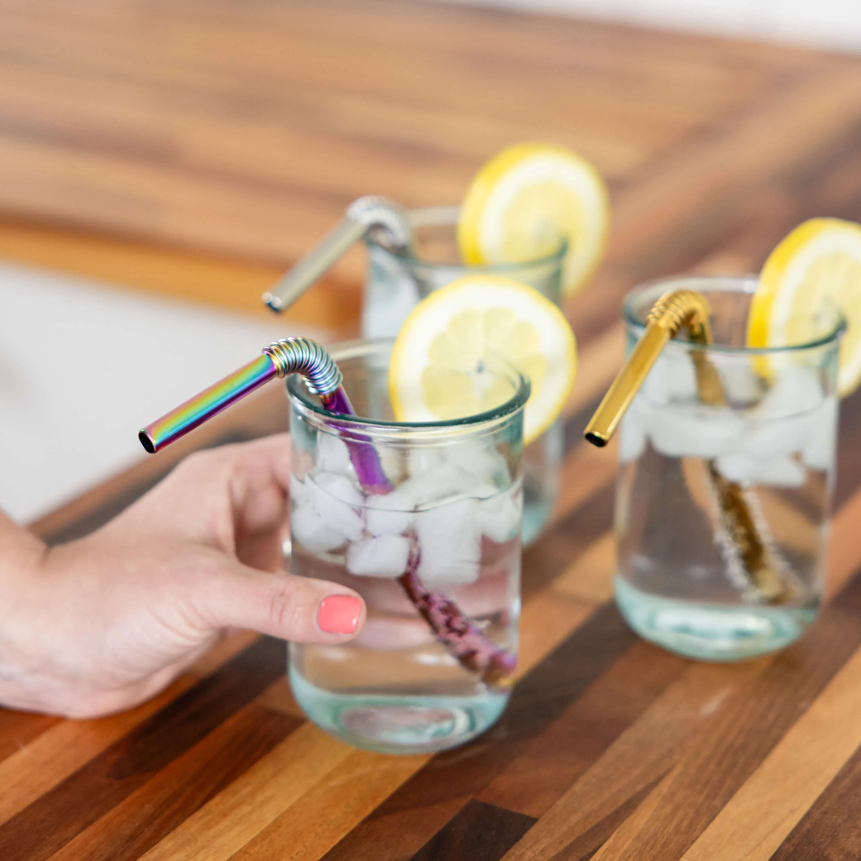 Turtleneck Stainless Steel Bendable Straw Set - Image 3