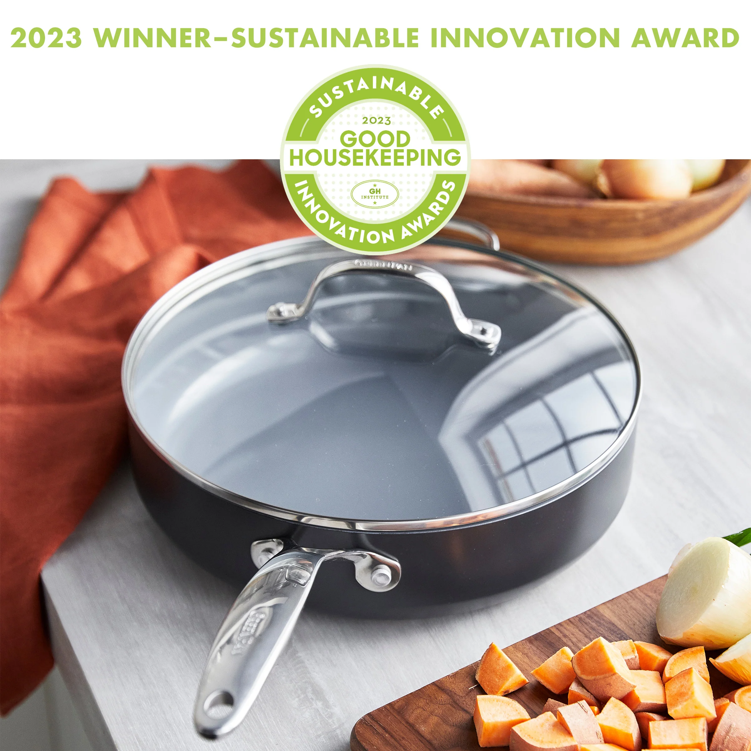Valencia Pro Nonstick, Ceramic Sauté Pan with Lid, 4.5 Qt - Image 8