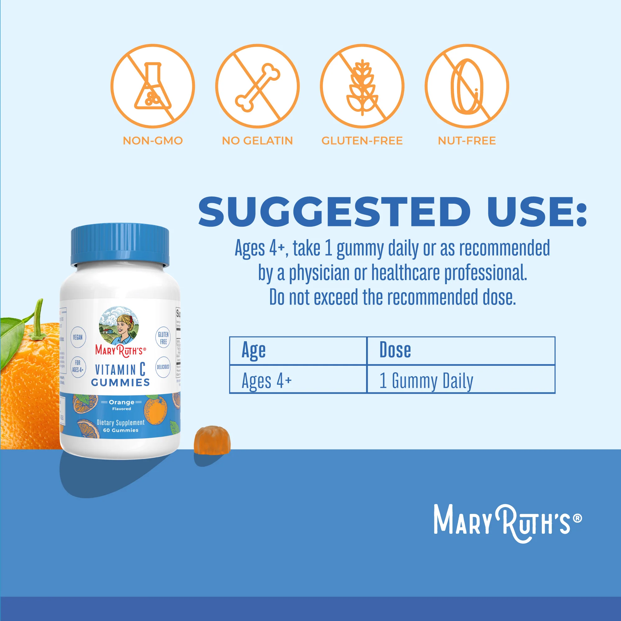 Vitamin C Gummies, Orange, 60 ct - Image 8