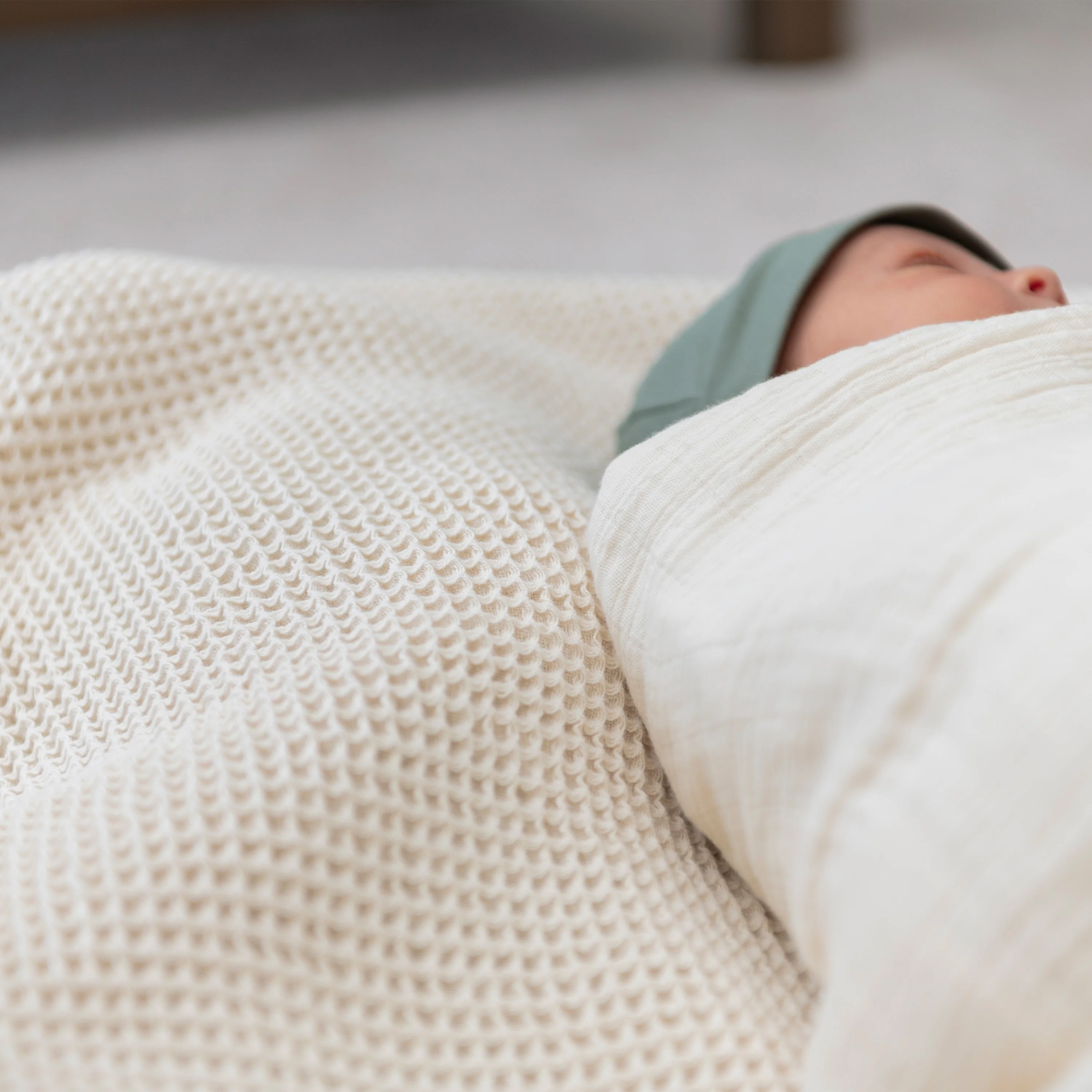 Waffle Baby Blanket - GOTS Certified Organic Cotton - Image 3