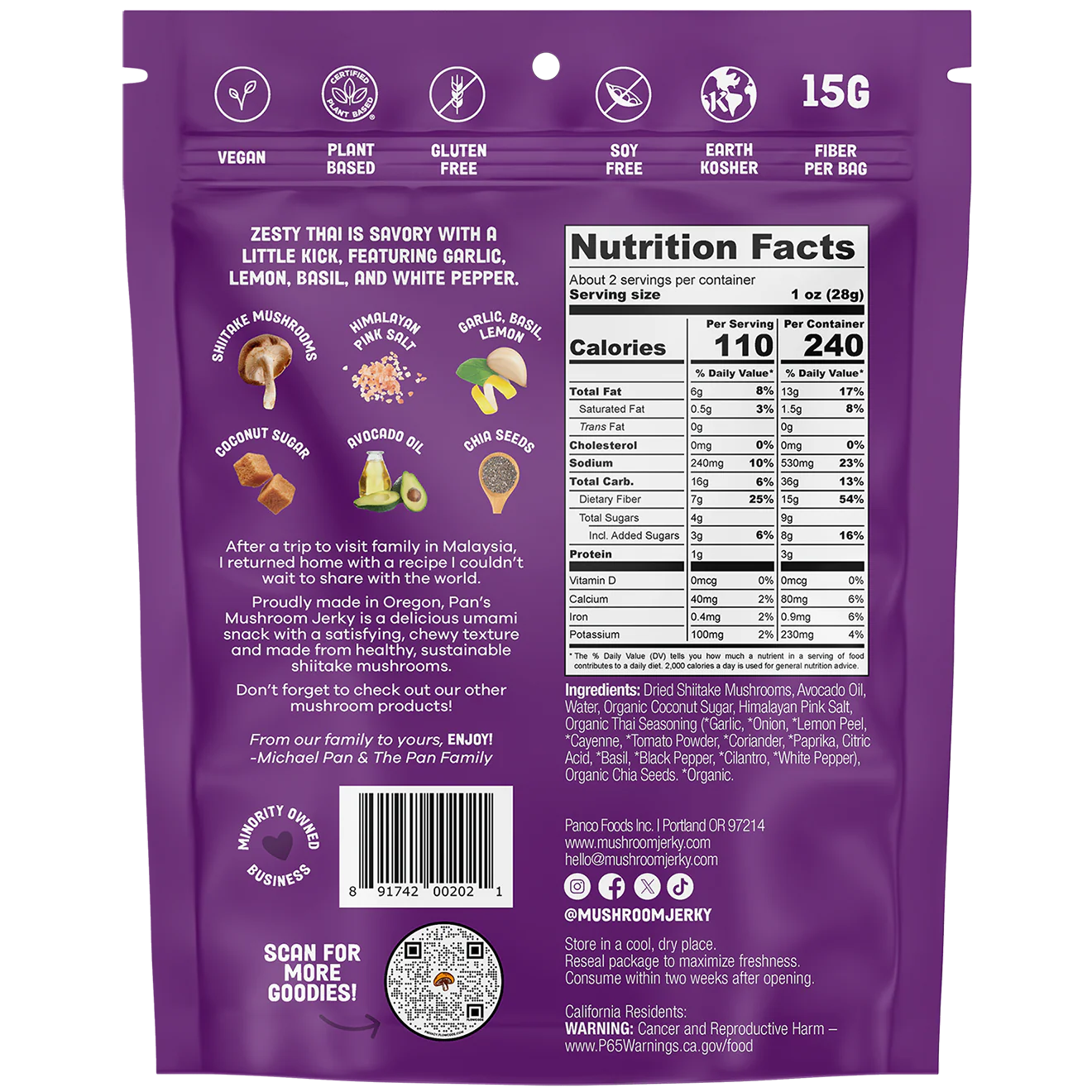 Zesty Thai Mushroom Jerky - Image 2